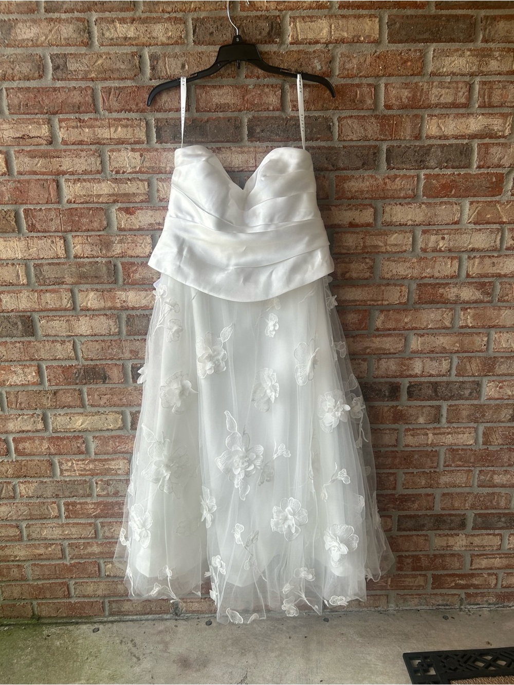 Azazie Jovette White Floral Tulle Dress - Picture 2 of 8